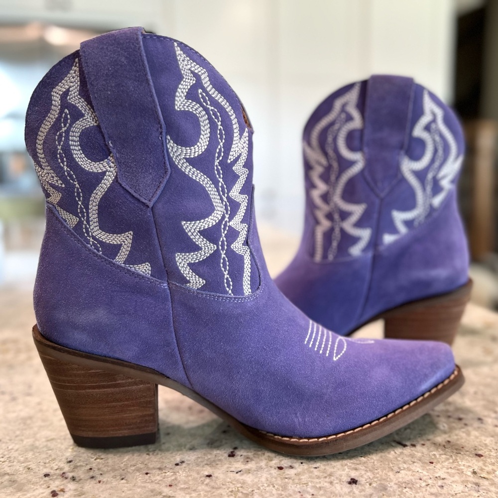 (NEW) Dingo Purple Heeled Western Cowboy Boots - Picture 9 of 14